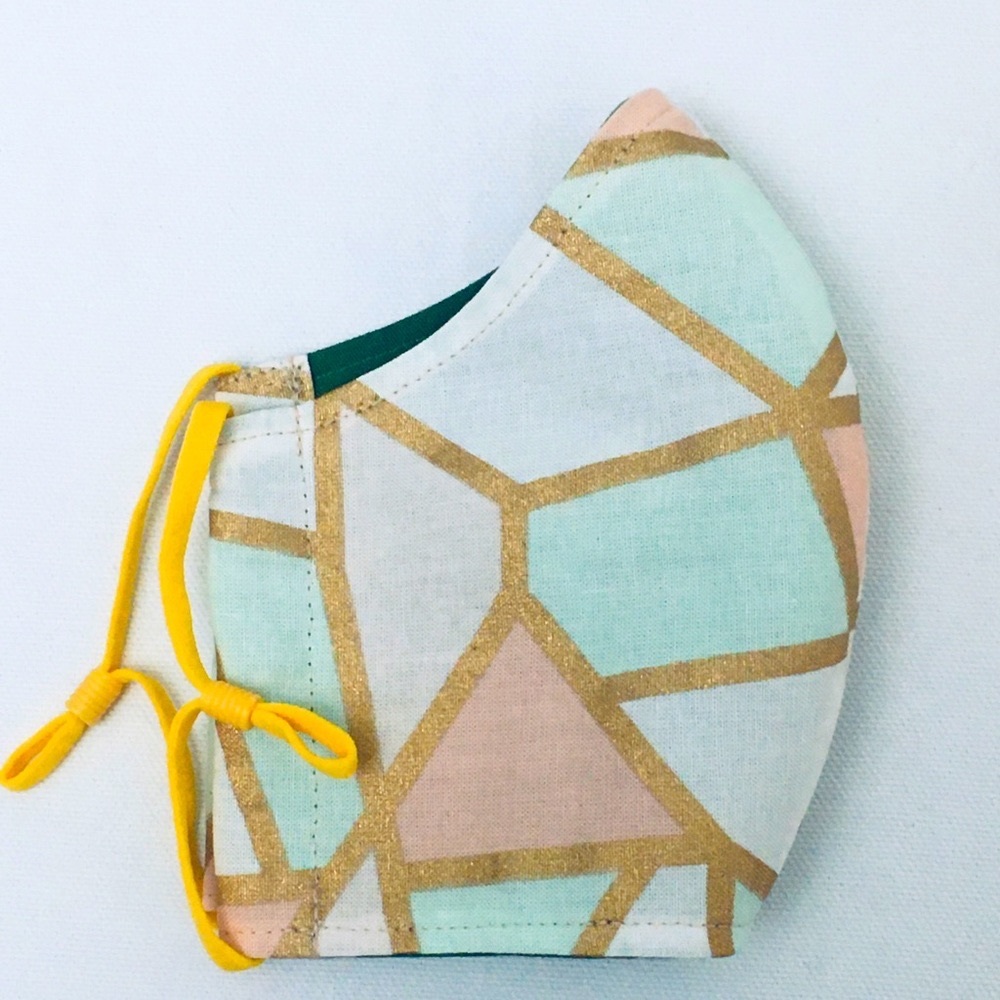 FACE MASK 3 FOR $28 OR $12 EACH GEOMETRIC GOLD - Picture 4 of 7